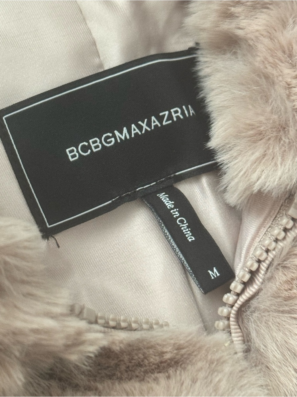 BCBGMaxAzria Soft Blush Faux Fur Teddy Jacket